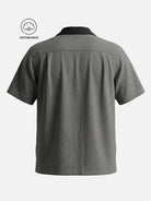 Men's Cotton Centerline Panel Bowling Short Sleeve Shirt Eleven Oasis