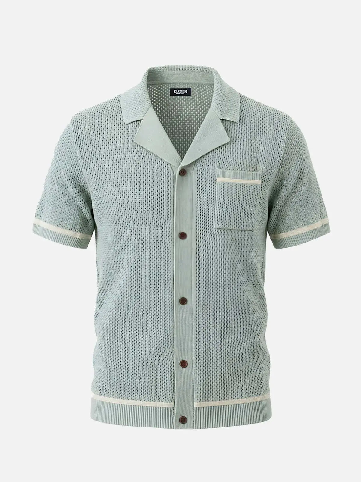 Men's Open Knit Resort Short Sleeve Shirt Eleven Oasis