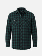 Men's Brushed Plaid Double Pocket Long Sleeve Flannel Shirt Eleven Oasis