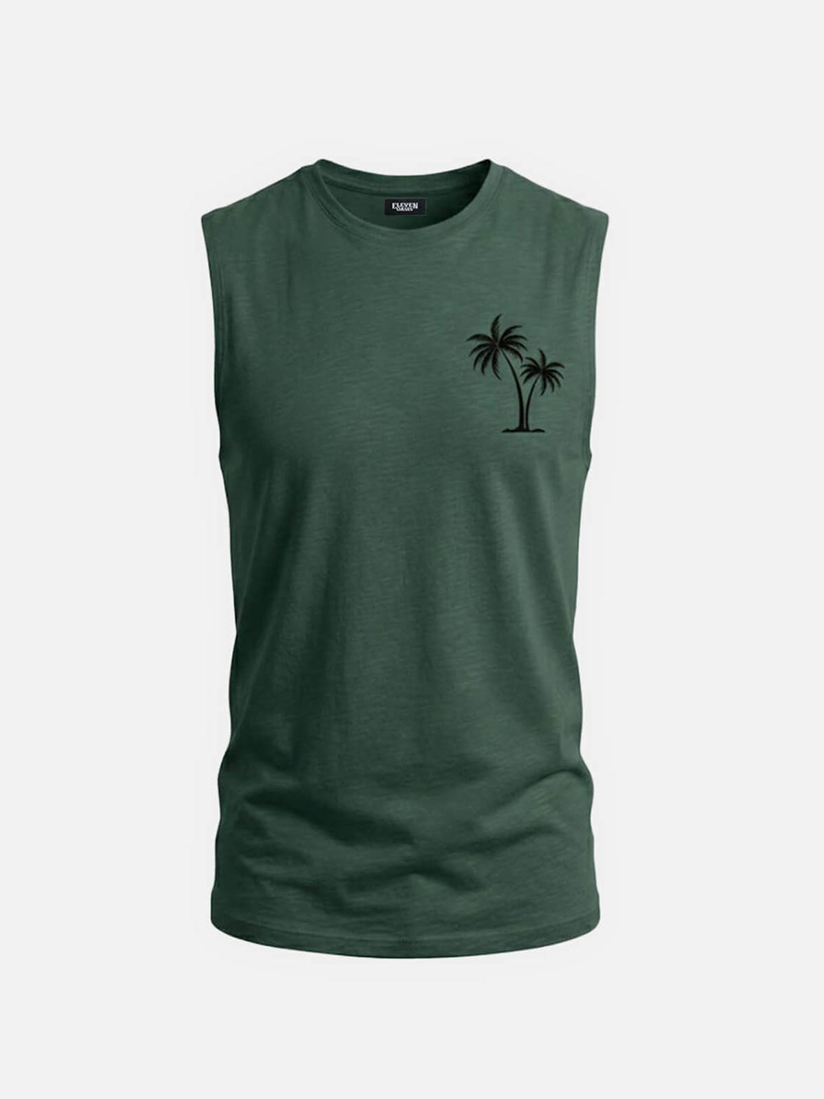 Men's Palm Graphic Crew Neck Tank Top Eleven Oasis