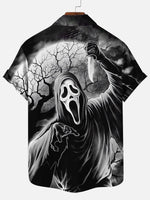 Men's Scream Ghostface Knife Halloween Short Sleeve Shirt Summer Everest