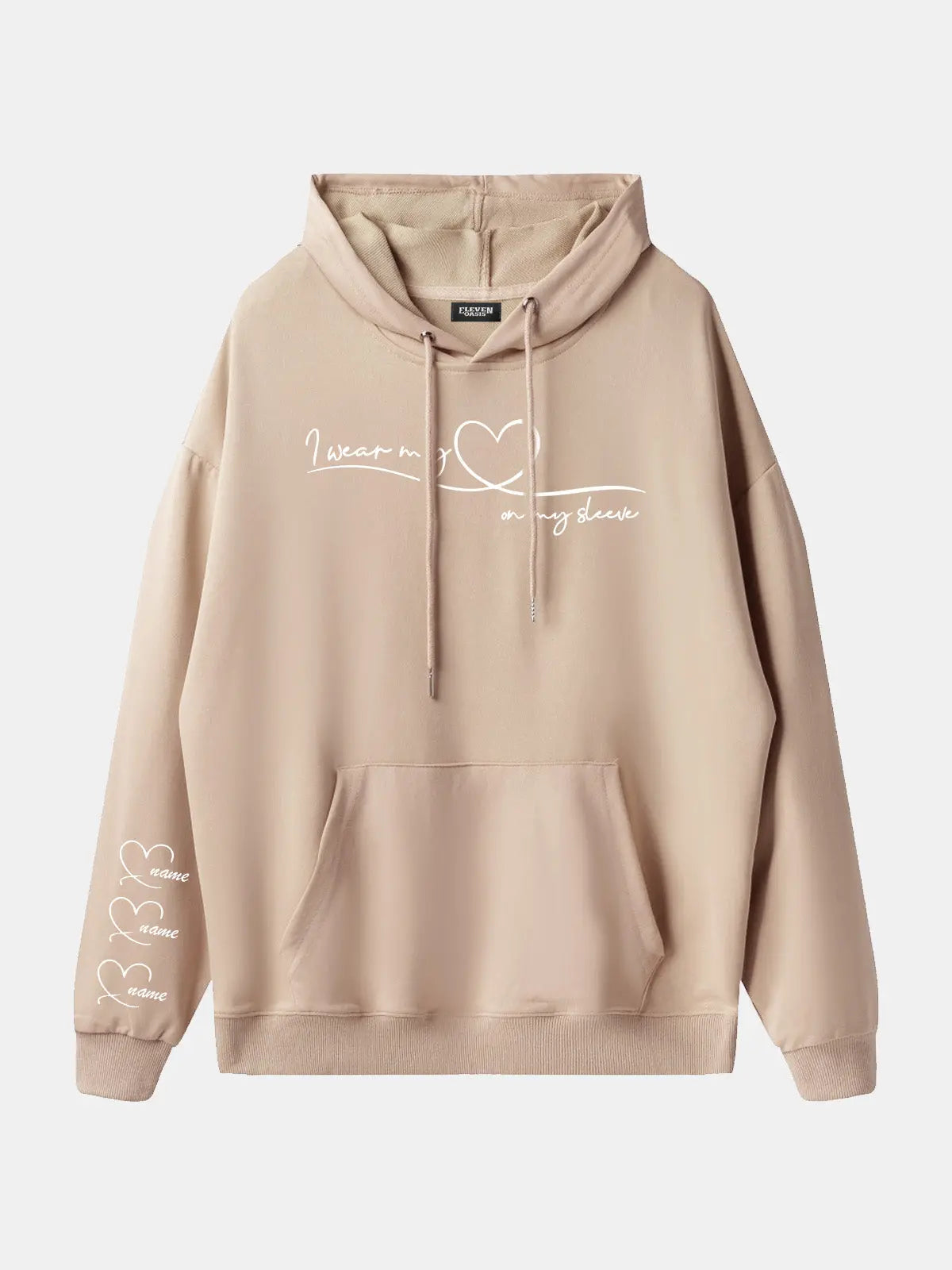 Custom Heart Sleeve Hoodie Eleven Oasis