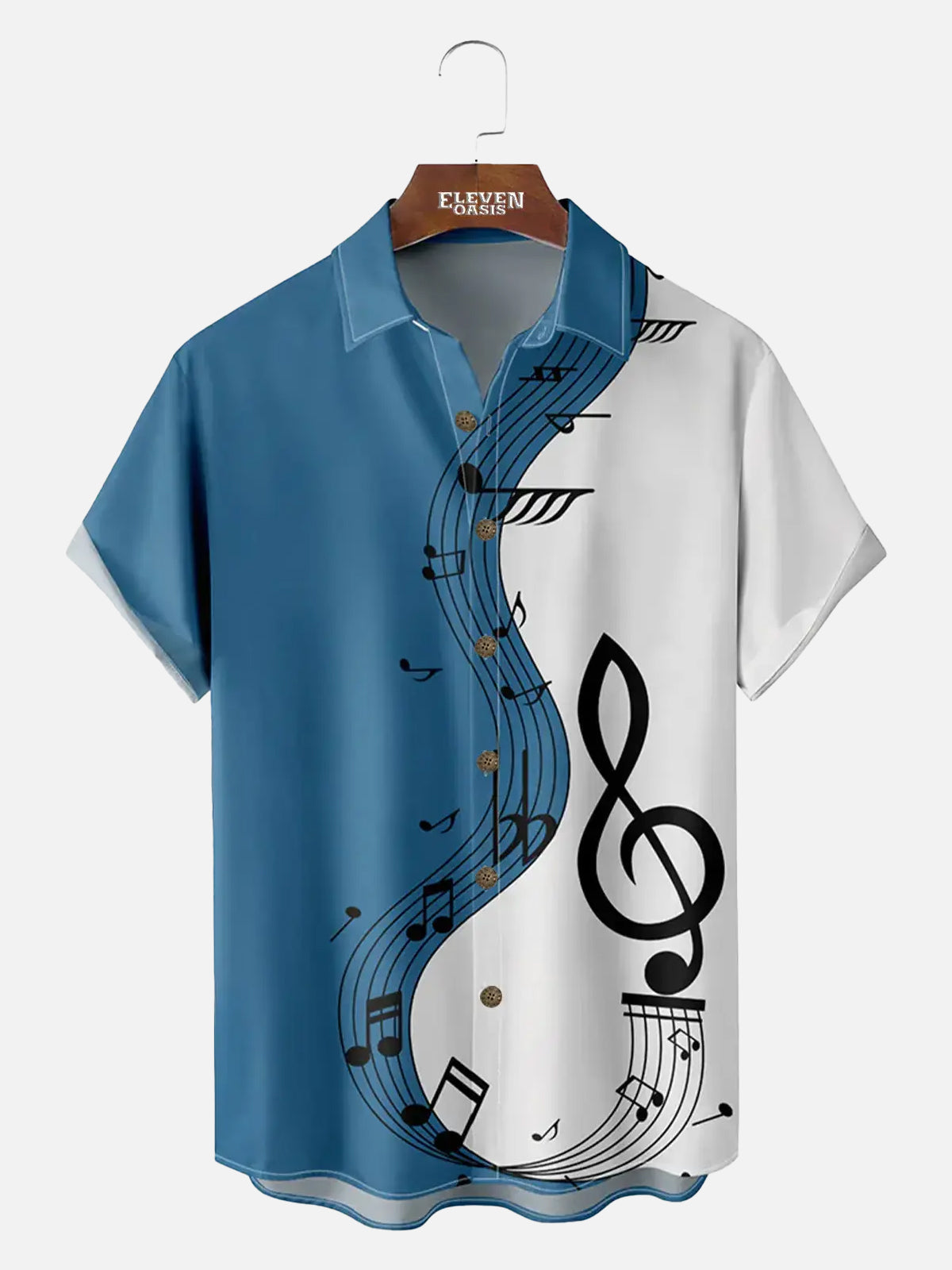 Men's Music Breathable Soft Front Button Short Sleeve Shirt ElevenOasis