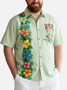 Tall Men's Tropical Parrot Margarita Short Sleeve Shirt Eleven Oasis