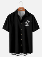 Men's Hawaiian Coconut Tree Oasis Short Sleeve Shirt ElevenOasis