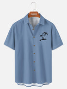 Men's Hawaiian Coconut Tree Oasis Short Sleeve Shirt ElevenOasis