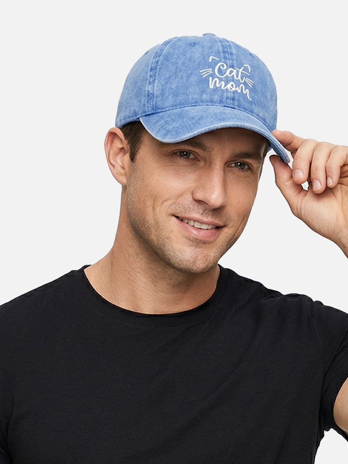 Cat Mom Washed Cotton Baseball Cap Eleven Oasis