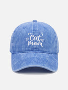 Cat Mom Washed Cotton Baseball Cap Eleven Oasis