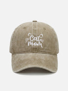 Cat Mom Washed Cotton Baseball Cap Eleven Oasis