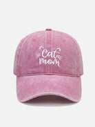 Cat Mom Washed Cotton Baseball Cap Eleven Oasis