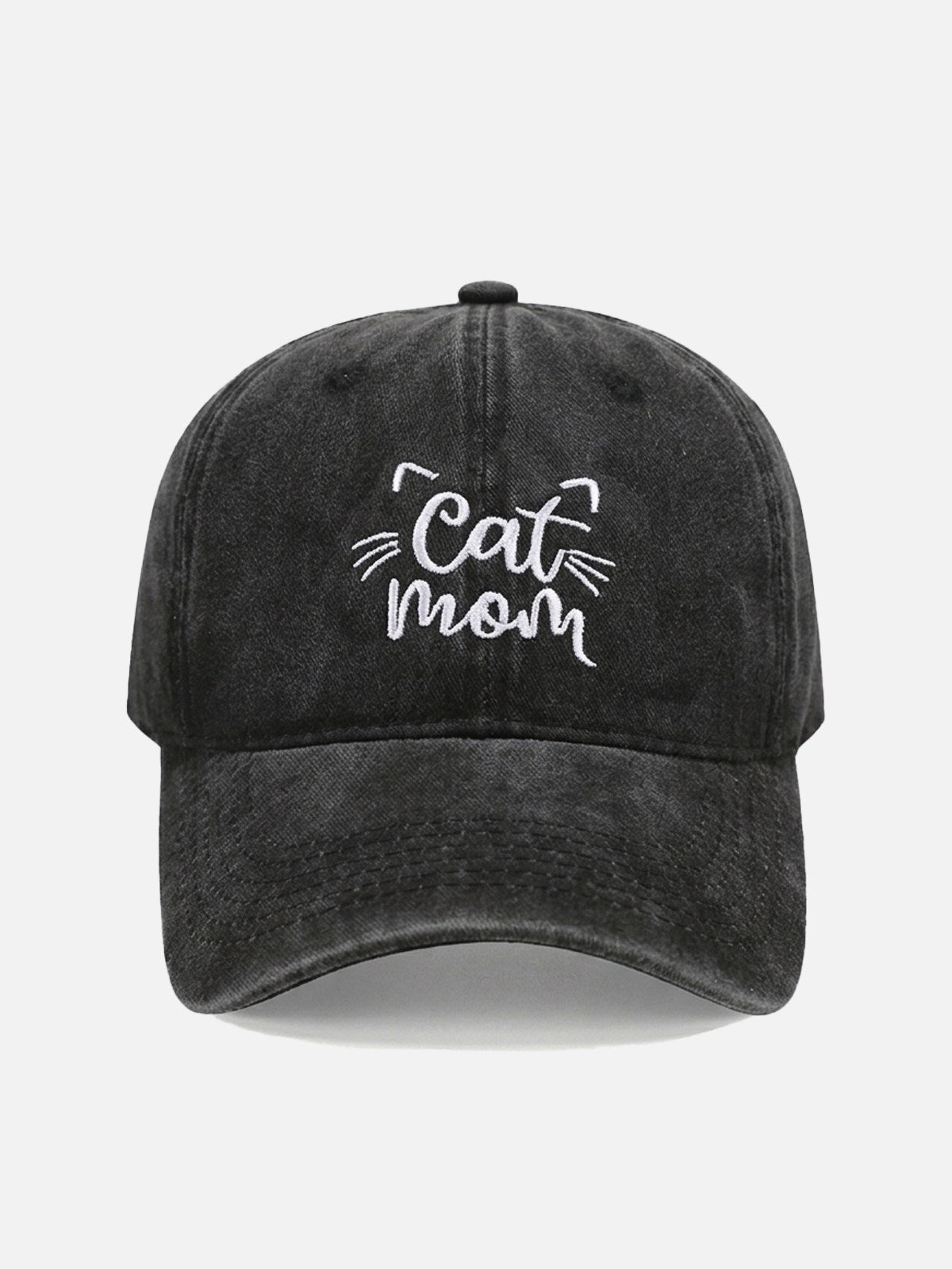 Cat Mom Washed Cotton Baseball Cap Eleven Oasis