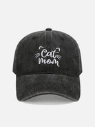 Cat Mom Washed Cotton Baseball Cap Eleven Oasis