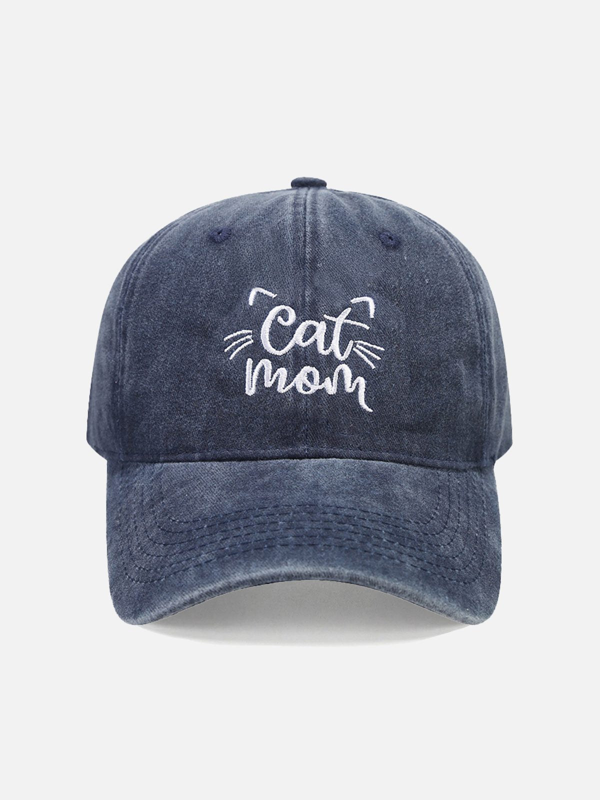 Cat Mom Washed Cotton Baseball Cap Eleven Oasis