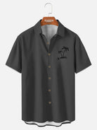 Men's Hawaiian Coconut Tree Oasis Short Sleeve Shirt ElevenOasis