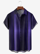 Tall Size Men's Everyday Purple Gradient Stripes Short Sleeve ShirtMens short sleeve shirts Big and tall Mens shirts Short sleeve shirts for men Mens 4xl shirts Casual short sleeve shirts