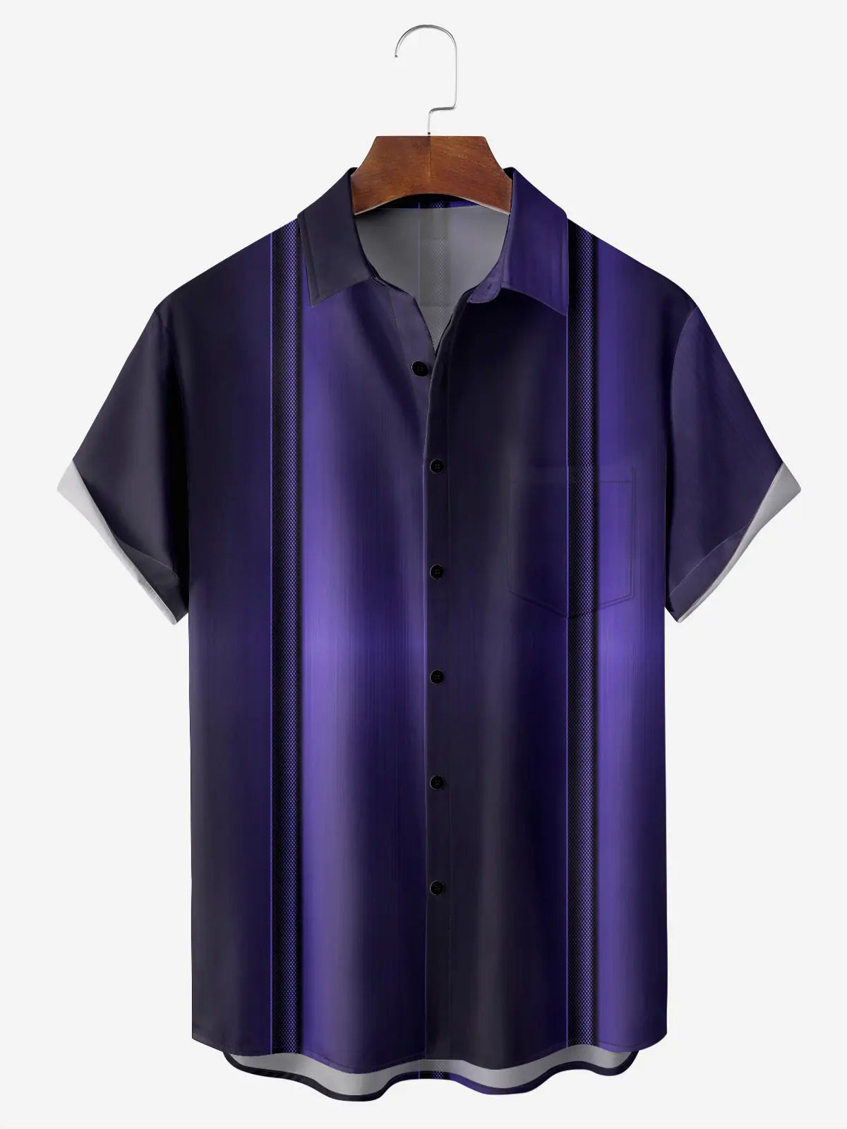 Tall Size Men's Everyday Purple Gradient Stripes Short Sleeve ShirtMens short sleeve shirts Big and tall Mens shirts Short sleeve shirts for men Mens 4xl shirts Casual short sleeve shirts