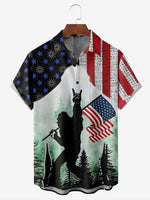 Men's American Flag Big Foot Rock and Roll Short Sleeve ShirtMens short sleeve shirts Big and tall Mens shirts Short sleeve shirts for men Mens 4xl shirts Casual short sleeve shirts