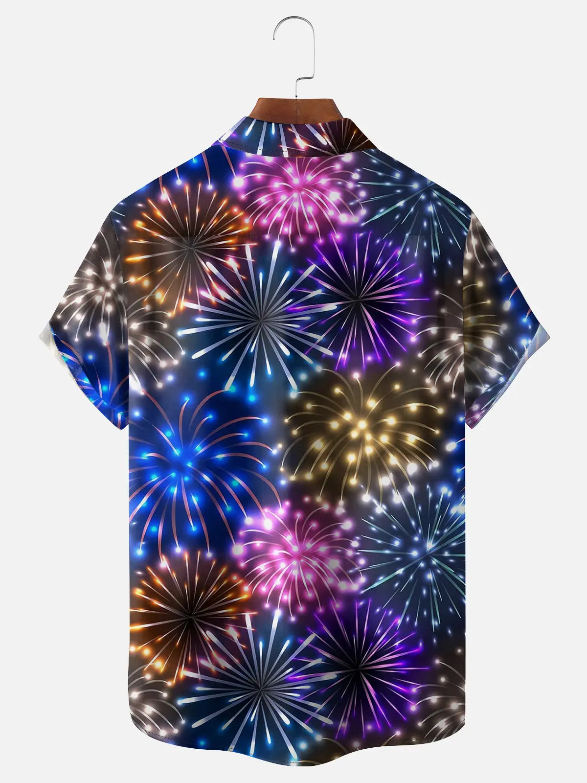 Men's American Flag Fireworks Balloons Gnome Short Sleeve ShirtMens short sleeve shirts Big and tall Mens shirts Short sleeve shirts for men Mens 4xl shirts Casual short sleeve shirts