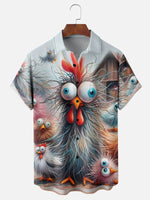 Men's Crazy Chickens Roosters and Cocks Short Sleeve ShirtMens short sleeve shirts Big and tall Mens shirts Short sleeve shirts for men Mens 4xl shirts Casual short sleeve shirts