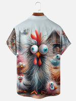 Men's Crazy Chickens Roosters and Cocks Short Sleeve ShirtMens short sleeve shirts Big and tall Mens shirts Short sleeve shirts for men Mens 4xl shirts Casual short sleeve shirts