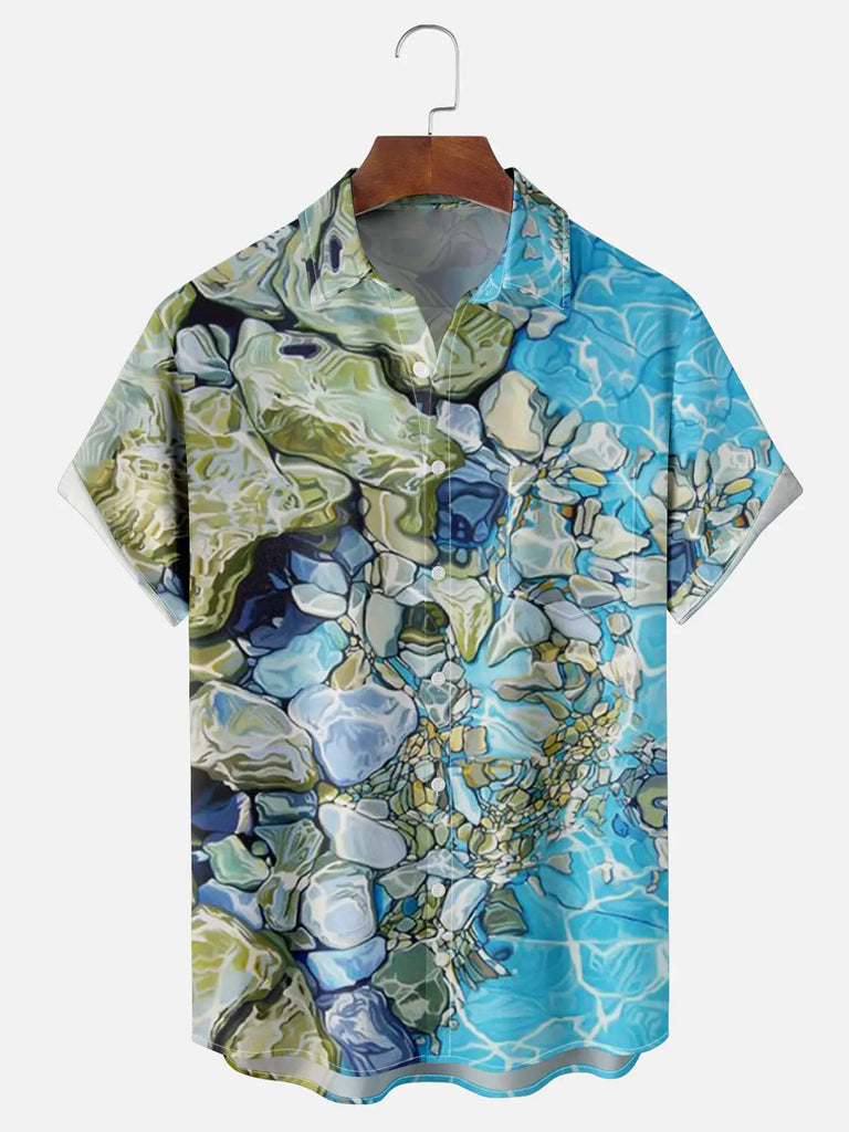 Men's Clear Waters Short Sleeve ShirtMens short sleeve shirts Big and tall Mens shirts Short sleeve shirts for men Mens 4xl shirts Casual short sleeve shirts