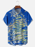 Merry Christmas Golden Lights Christmas Tree Short Sleeve Shirt, mens short sleeve shirts?¨º?big and tall mens shirts?¨º?short sleeve shirts for men?¨º?mens 4xl shirts?¨º?casual short sleeve shirts