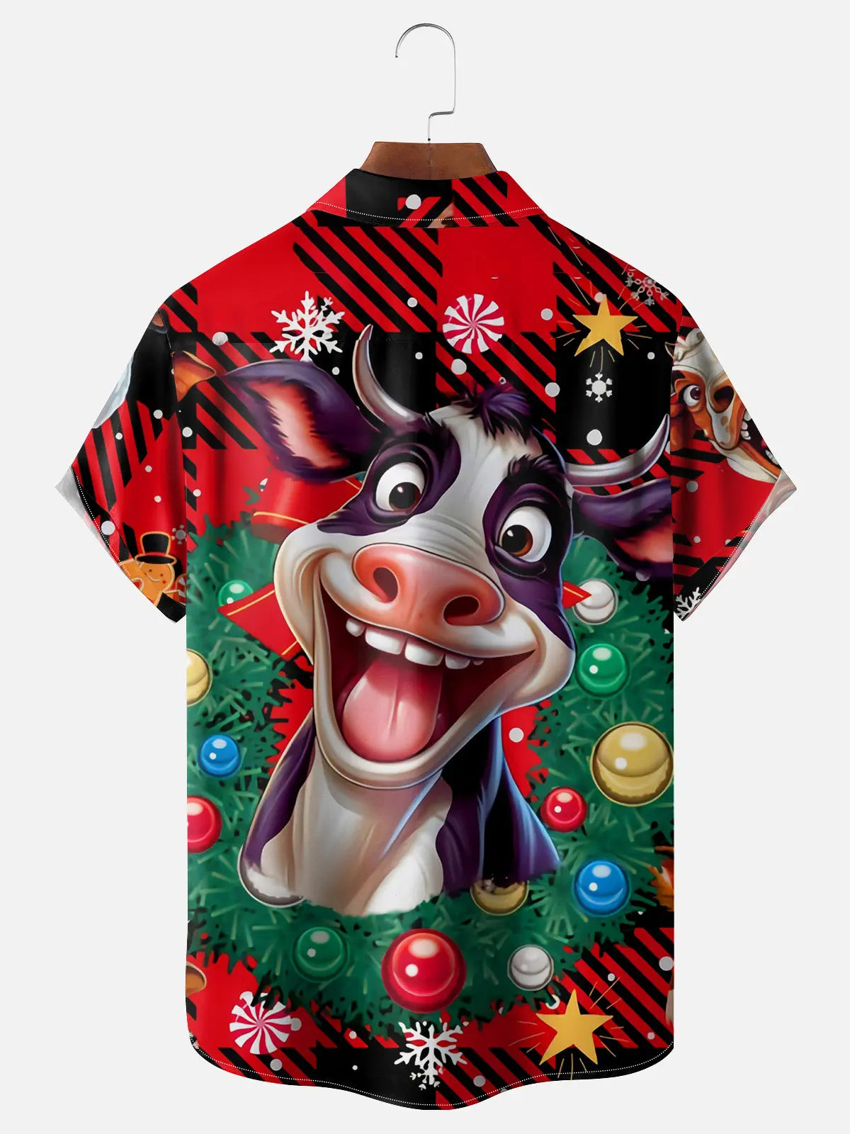 Men's Very Happy Christmas Cow Short Sleeve ShirtMens short sleeve shirts Big and tall Mens shirts Short sleeve shirts for men Mens 4xl shirts Casual short sleeve shirts