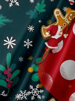 Merry Christmas Stocking with Candy Cane Elves and Gingerbread Men Short Sleeve Shirt, mens short sleeve shirts?¡§o?big and tall mens shirts?¡§o?short sleeve shirts for men?¡§o?mens 4xl shirts?¡§o?casual short sleeve shirts