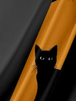 Men's Black Cat Short Sleeve Shirt Eleven Oasis