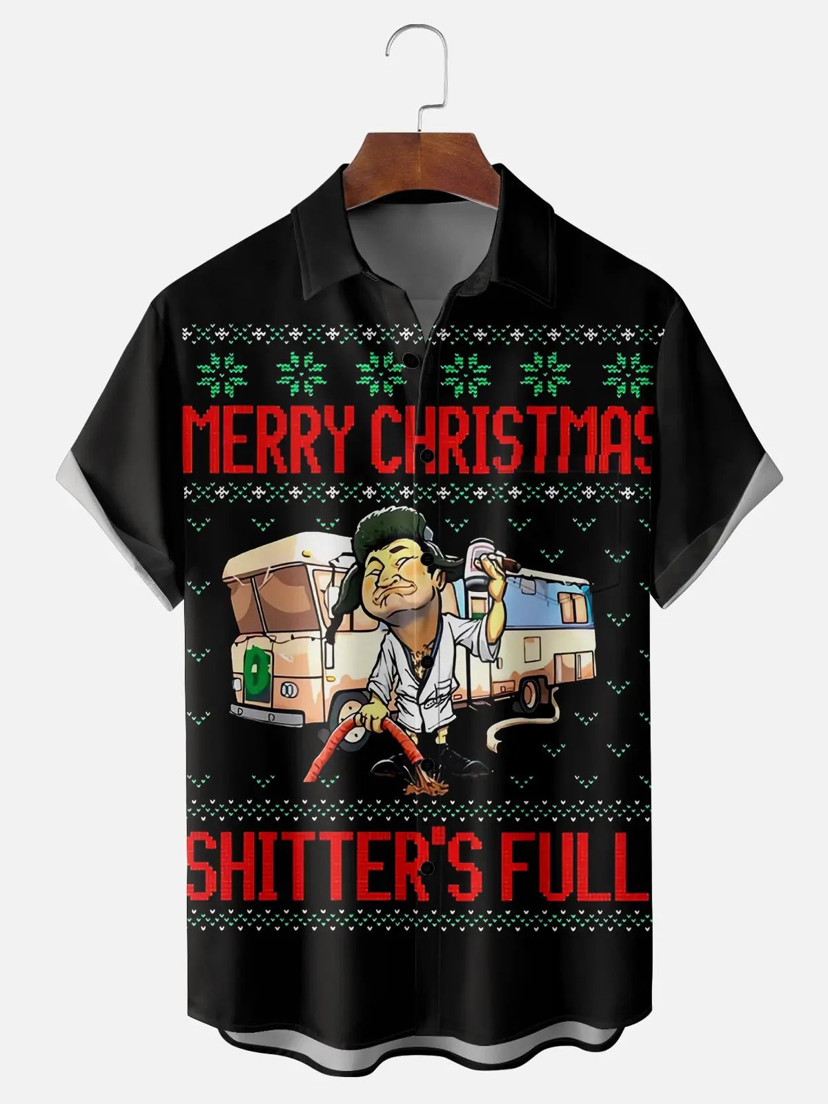 Men's Funny Merry Christmas the Shitter's Full Short Sleeve Shirt, mens short sleeve shirts?¡§o?big and tall mens shirts?¡§o?short sleeve shirts for men?¡§o?mens 4xl shirts?¡§o?casual short sleeve shirts