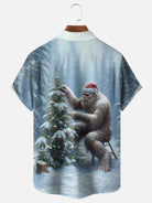Men's Big Foot Decorates a Christmas Tree Short Sleeve Shirt, mens short sleeve shirts?????¨¬?o?big and tall mens shirts?????¨¬?o?short sleeve shirts for men?????¨¬?o?mens 4xl shirts?????¨¬?o?casual short sleeve shirts