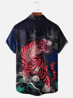 Men's Majestic Asian Tiger Short Sleeve ShirtMens short sleeve shirts Big and tall Mens shirts Short sleeve shirts for men Mens 4xl shirts Casual short sleeve shirts