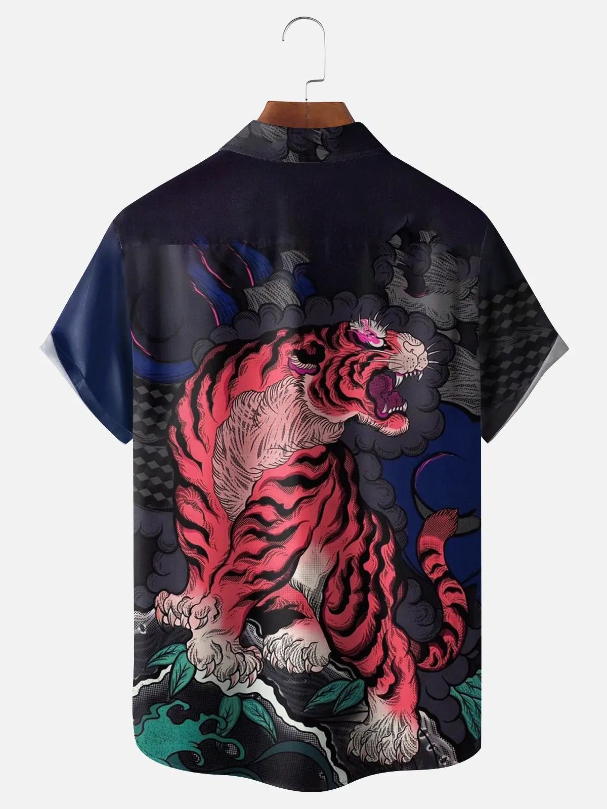 Men's Majestic Asian Tiger Short Sleeve ShirtMens short sleeve shirts Big and tall Mens shirts Short sleeve shirts for men Mens 4xl shirts Casual short sleeve shirts