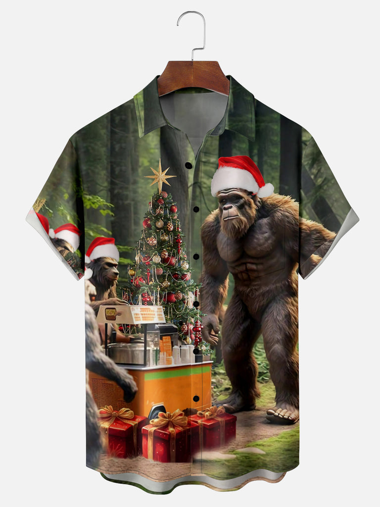 Men's Apes Celebrate Christmas Short Sleeve ShirtMens short sleeve shirts Big and tall Mens shirts Short sleeve shirts for men Mens 4xl shirts Casual short sleeve shirts