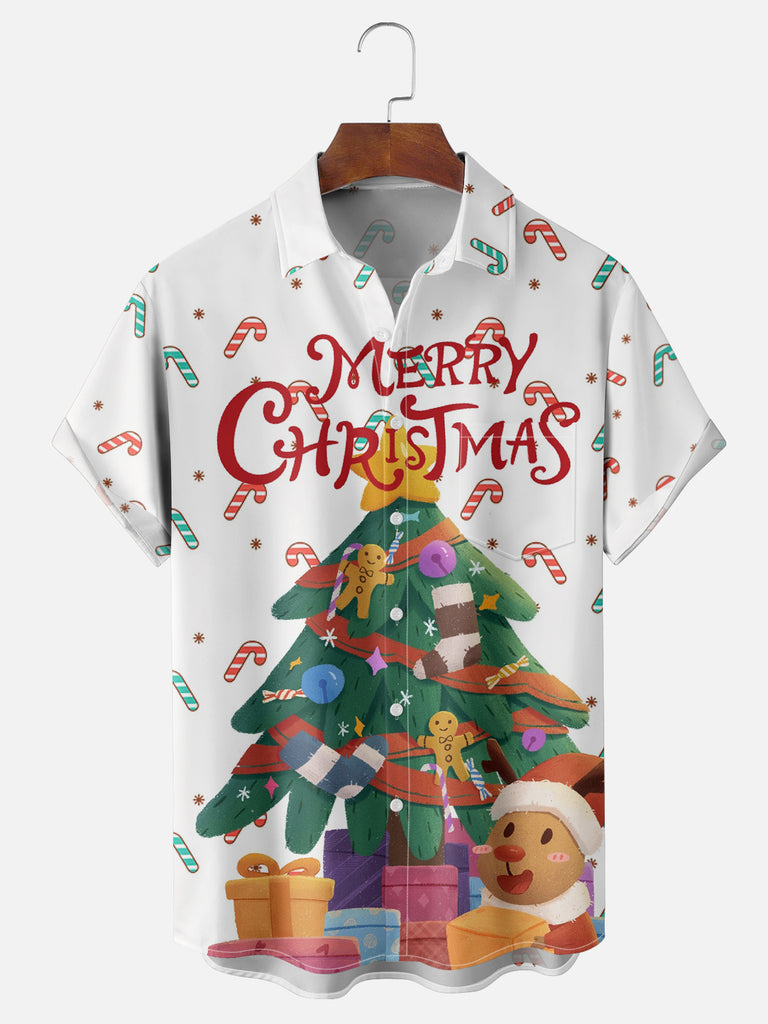 Merry Christmas Tree and Presents Short Sleeve Shirt, mens short sleeve shirts?¡§o?big and tall mens shirts?¡§o?short sleeve shirts for men?¡§o?mens 4xl shirts?¡§o?casual short sleeve shirts