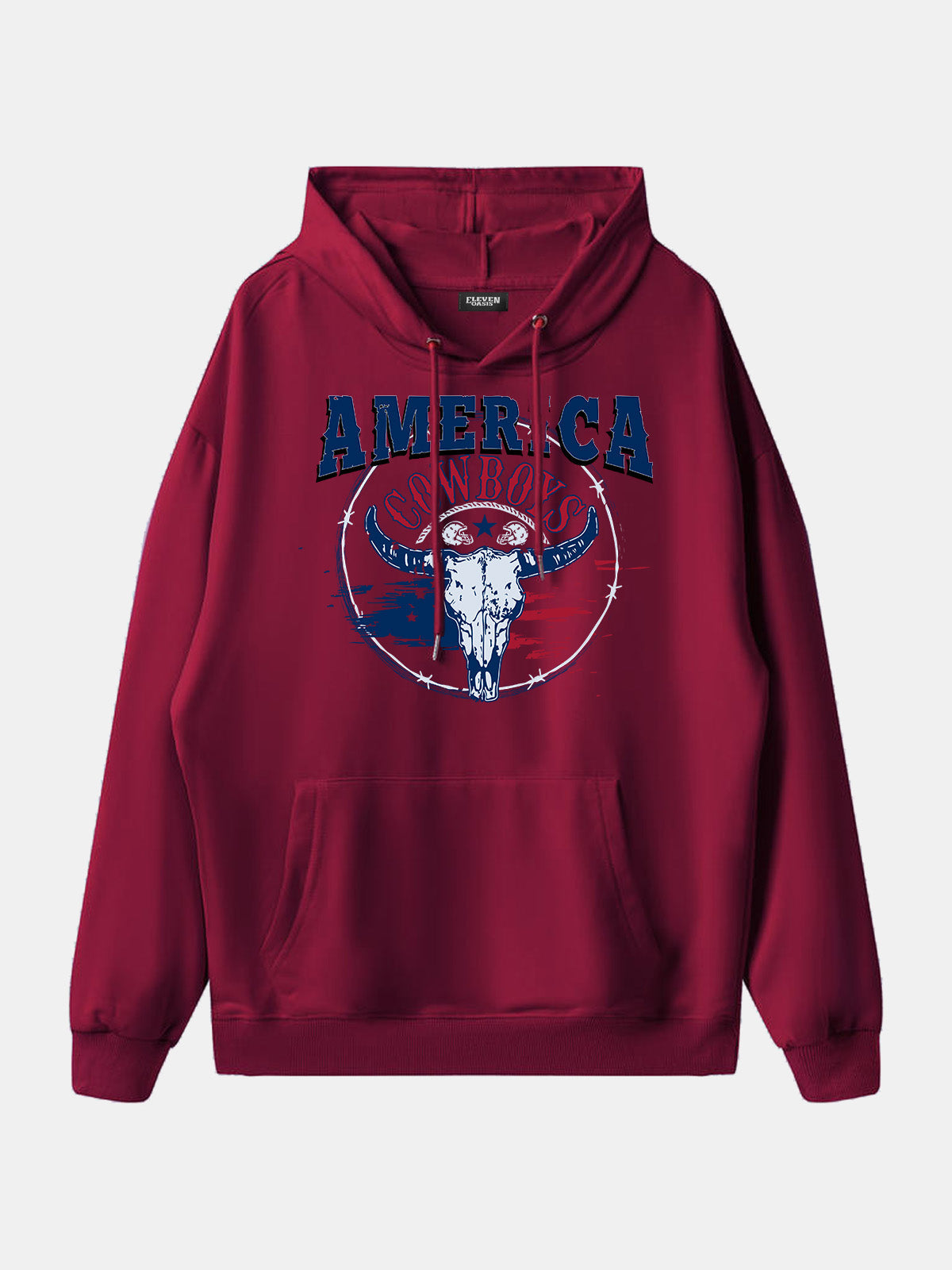 America Cowboys Skull Graphic Hoodie Eleven Oasis