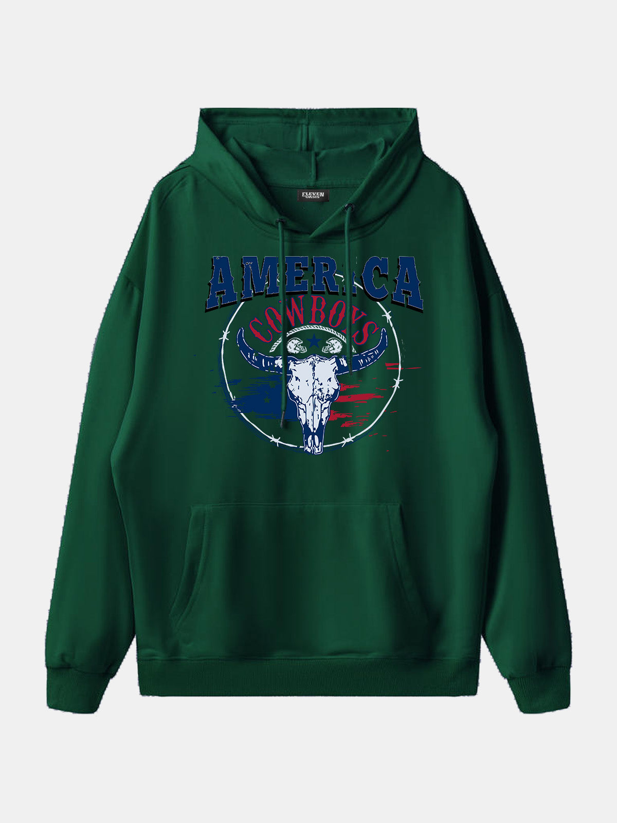 America Cowboys Skull Graphic Hoodie Eleven Oasis