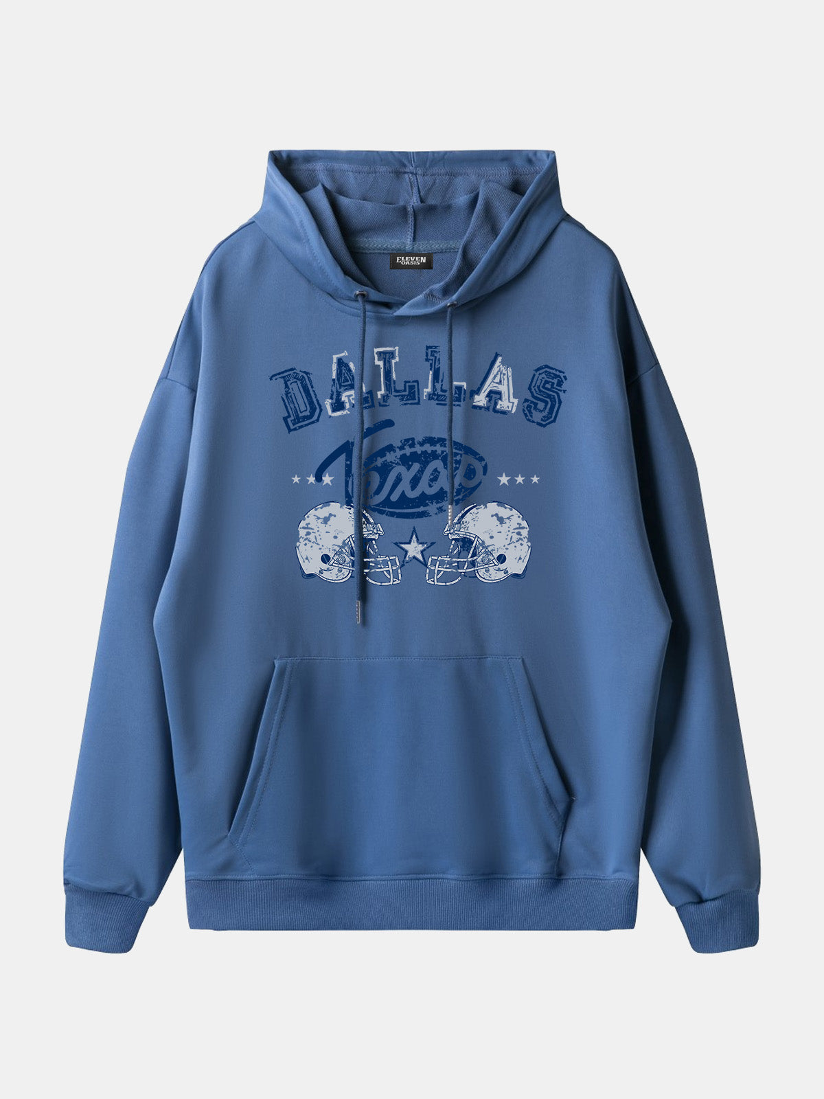Dallas Texas Football Helmets Graphic Hoodie Eleven Oasis