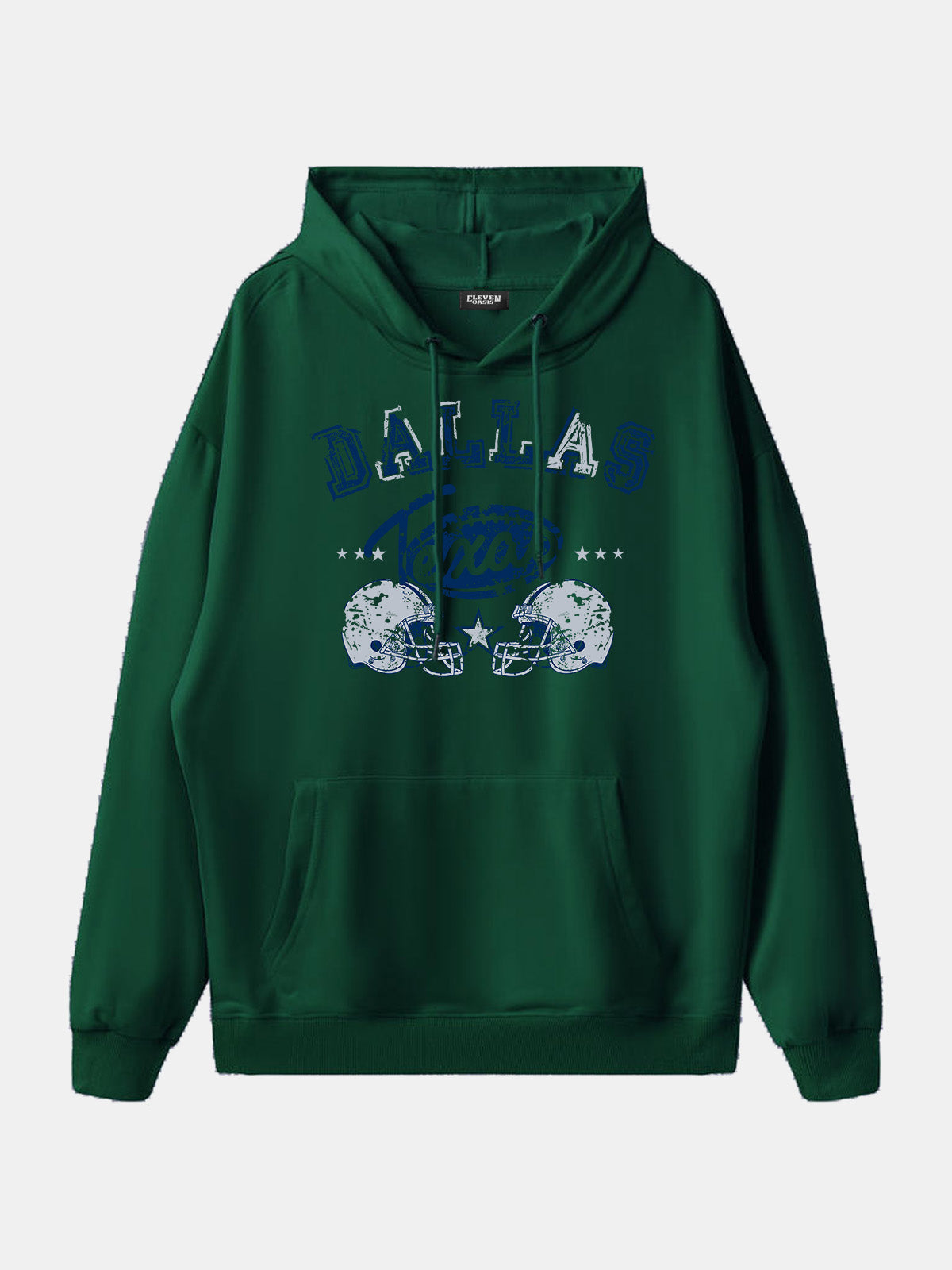 Dallas Texas Football Helmets Graphic Hoodie Eleven Oasis