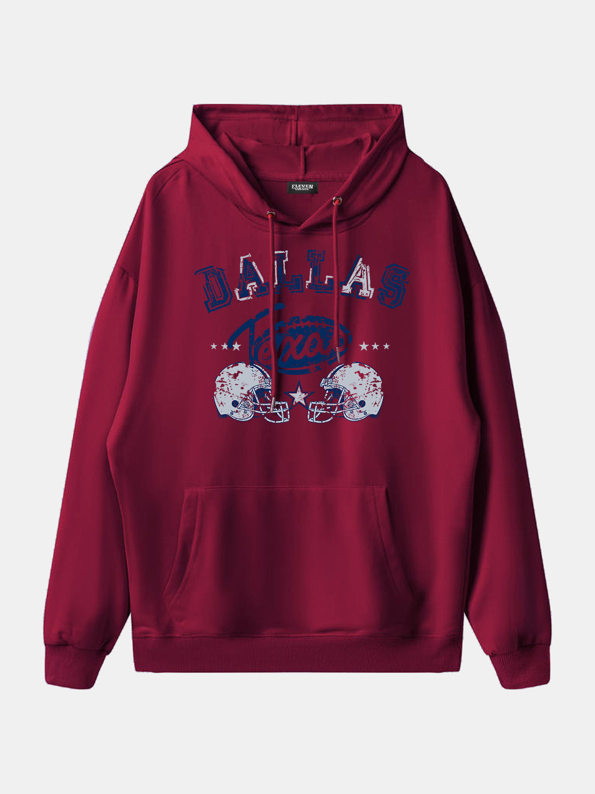 Dallas Texas Football Helmets Graphic Hoodie Eleven Oasis