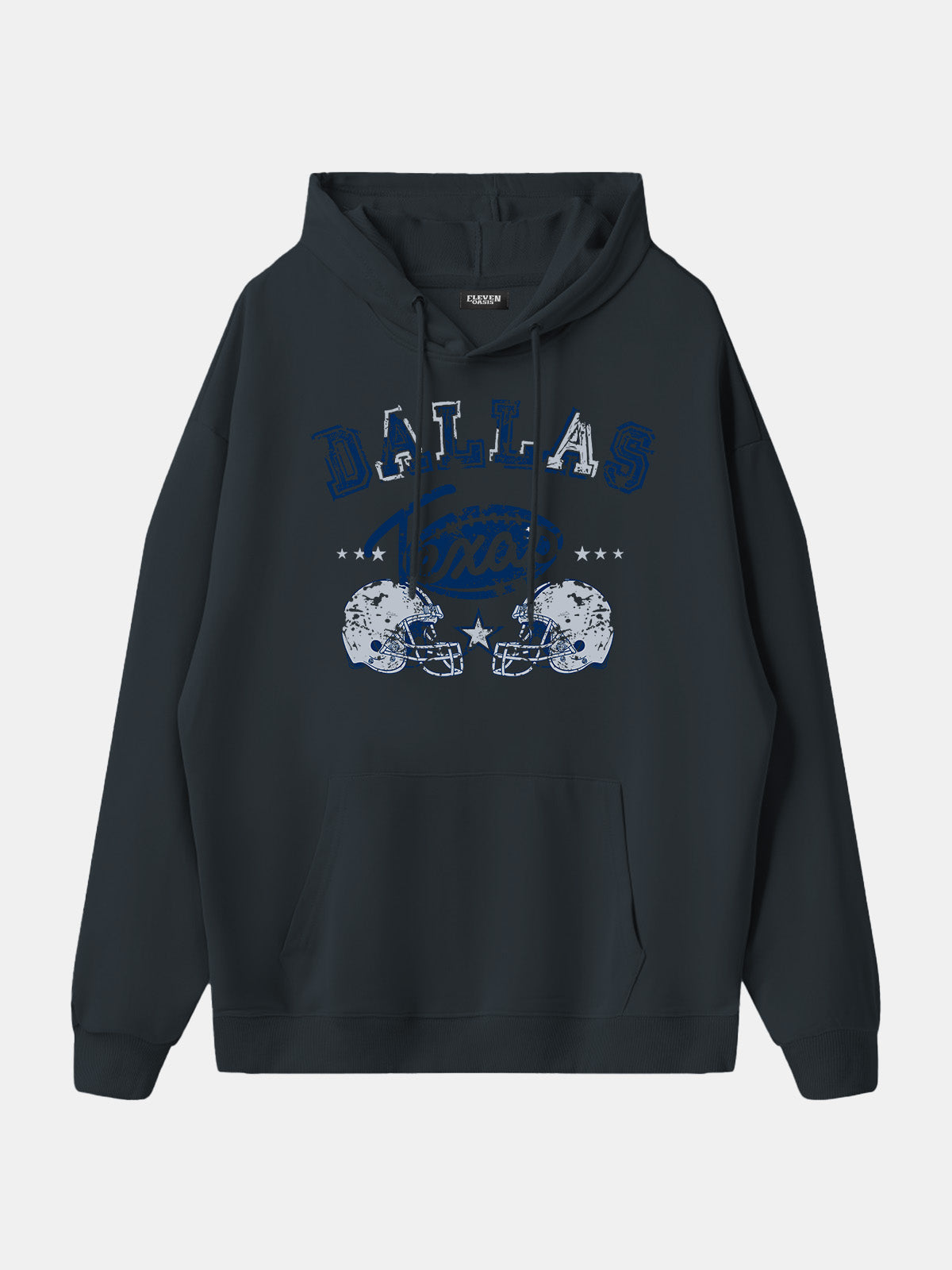 Dallas Texas Football Helmets Graphic Hoodie Eleven Oasis