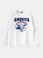 America Cowboys Skull Graphic Sweatshirt Eleven Oasis