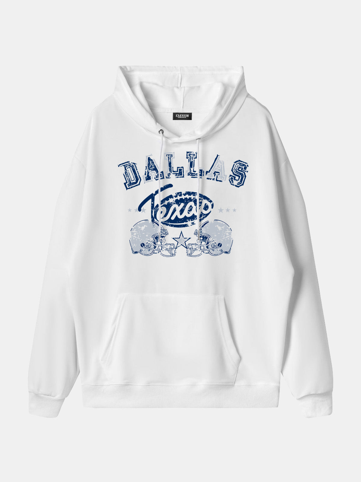 Dallas Texas Football Helmets Graphic Hoodie Eleven Oasis