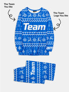 Custom American Football Team Pajama Set - Honolulu Blue Eleven Oasis