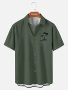 Men's Hawaiian Coconut Tree Oasis Short Sleeve Shirt ElevenOasis