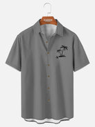 Men's Hawaiian Coconut Tree Oasis Short Sleeve Shirt ElevenOasis