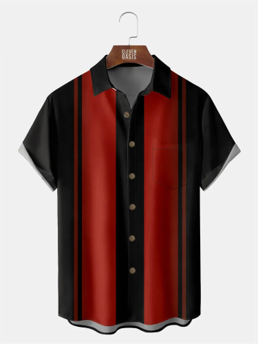 Men's Ombre Bowling Short Sleeve Shirt ElevenOasis