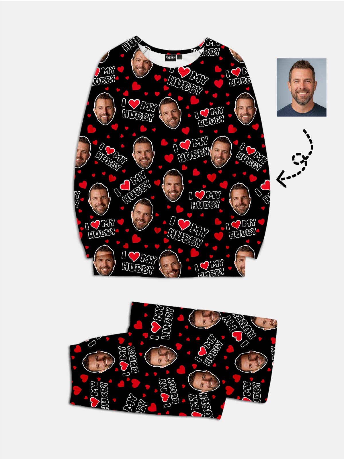 Custom Couples Pajama Set - I Heart My Wife / I Heart My Hubby (Sold individually)