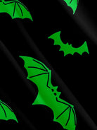 Tall Men's Green Bats Halloween Short Sleeve Shirt ElevenOasis