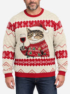 Cat Wine Ugly Christmas Sweatshirt 